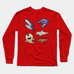 Pixel Monster Fish Long Sleeve T-Shirt